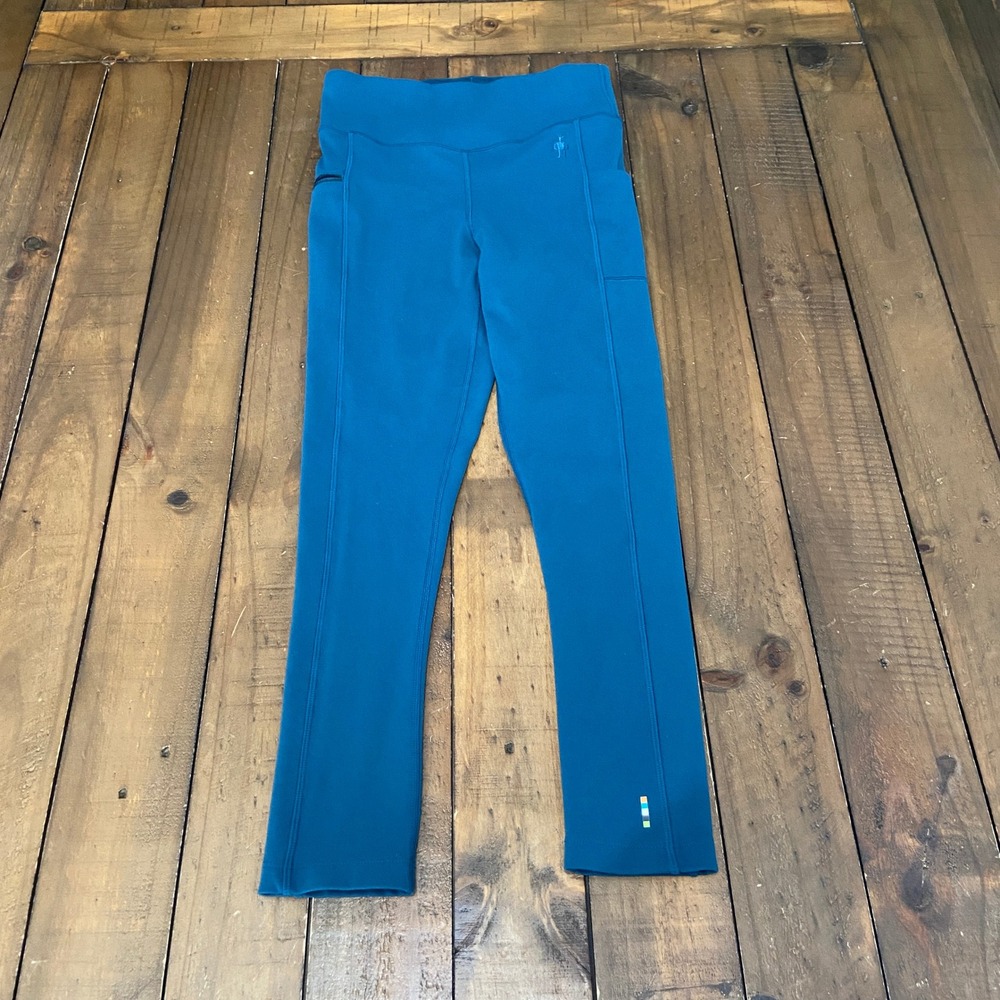 Smartwool‎ Intraknit Merino Sport Pants Teal Blue Leggings XS RN116388